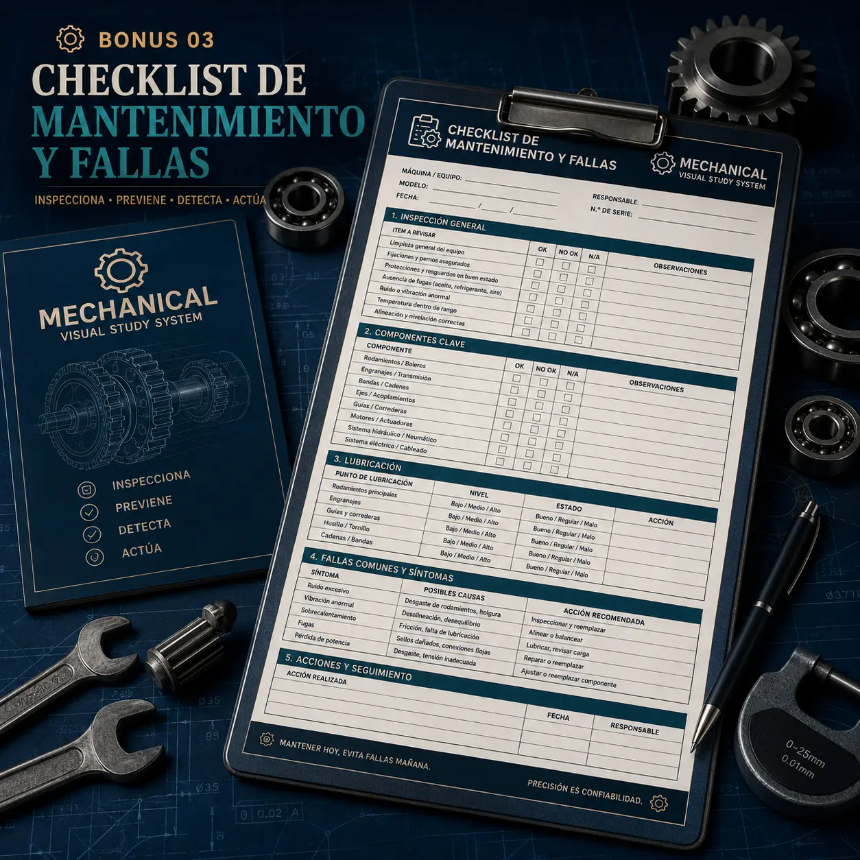 Check-list de mantenimiento y fallas